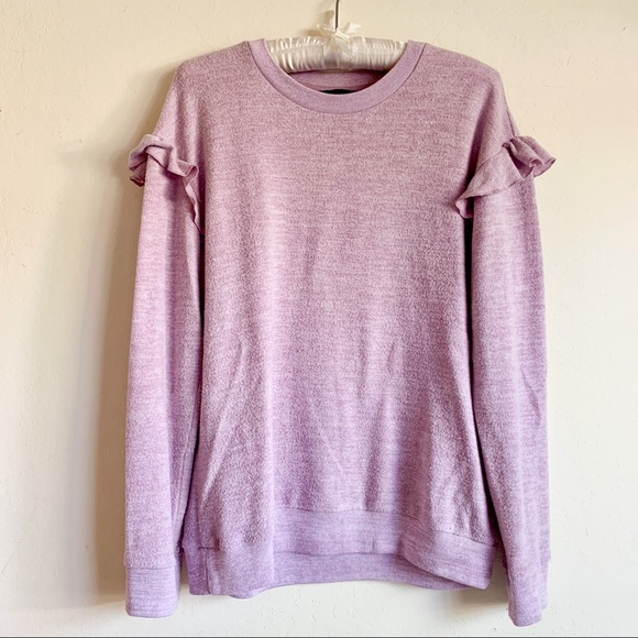 J. Crew Sweaters - J.Crew Pink Crewneck Sweater with Ruffles M